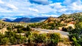 The mountains with varied vegetation in the red rock country at the Beaverhead Flats Road near the Village of Oak Creek Royalty Free Stock Photo