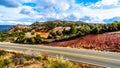 The mountains with varied vegetation in the red rock country at the Beaverhead Flats Road near the Village of Oak Creek Royalty Free Stock Photo