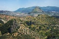 Mountains View from Olvera with the Iron Castle of Pruna - Olvera, Andalusia, Spain