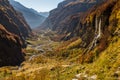 Mountains view with waterfalls and cliffs Royalty Free Stock Photo