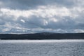 Mountains and water. landscape with lake and hills Royalty Free Stock Photo