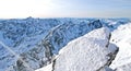 Mountains in winter, beautiful sunset, Tatra mountains