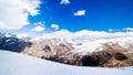 Mountains in winter, slopes and pistes, Livigno village, Italy, Alps Royalty Free Stock Photo