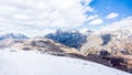 Mountains in winter, slopes and pistes, Livigno village, Italy, Alps Royalty Free Stock Photo