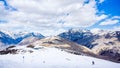Mountains in winter, slopes and pistes, Livigno village, Italy, Alps Royalty Free Stock Photo