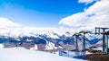 Mountains in winter, slopes and pistes, Livigno village, Italy, Alps Royalty Free Stock Photo