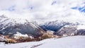 Mountains in winter, slopes and pistes, Livigno village, Italy, Alps Royalty Free Stock Photo