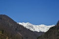 Mountains between winter and spring