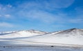 Mountains at winter time against blue sky Royalty Free Stock Photo