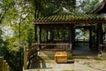 Mountainside Chinese traditional gazebo in sunny winter