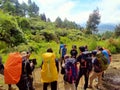 MountainsSlamet Indonesia Java island pray together after hiking shoot by camera oppo k3