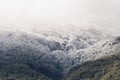 Mountaintop covered in snow