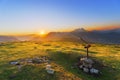 Mountaintop of Saibi mountain at sunrise Royalty Free Stock Photo