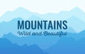 Mountauns, Wild and Beautiful, Vector scenic landscape Royalty Free Stock Photo