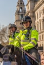 Mounted female Police officer in parliament square London