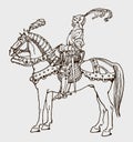 Mounted knight from 15th century