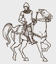 Mounted knight from 14th century