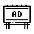 Mounted overhead billboard icon vector outline illustration