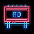 mounted overhead billboard neon glow icon illustration