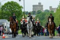 Windsor, UK - May 18 2019: The Household Cavalry mark their departure from Comberme Barracks Royalty Free Stock Photo