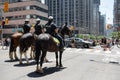 Mounted Police Monitor Black Lives Matter Protest in Toronto, Ontario