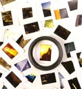 Mounted Slide Film and Loupe Sitting on The Lightbox Royalty Free Stock Photo