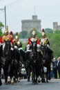 Windsor, UK - May 18 2019: The Household Cavalry mark their departure from Comberme Barracks Royalty Free Stock Photo