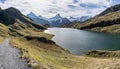 Mountian lake at first peak of alps in grindelwald Royalty Free Stock Photo