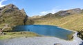 Mountian lake at first peak of alps in switzerland Royalty Free Stock Photo