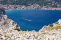 Mountians with sea and city Baska, island Krk Croatia