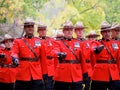 Mounties Marching In Alberta Police And Peace Officers Memorial Day Royalty Free Stock Photo