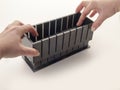 Mounting sushi box cut for different cuts of makis Royalty Free Stock Photo