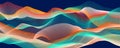 Abstract modern backgound. Waves line wallpaper. Vector color mountains