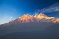 Mounts Annapurna II and IV at Dusk, Nepal Royalty Free Stock Photo