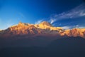 Mounts Annapurna II and IV at Dusk, Nepal Royalty Free Stock Photo