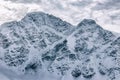 Mounts Donguz-Orun-Bashi, Nakra Tau and the glacier Seven, the Main Caucasus range, Russia Royalty Free Stock Photo