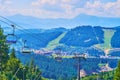 The Mounts Hoverla and Petros from Bukovel, Carpathians, Ukraine Royalty Free Stock Photo