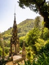 Mourish Castle view, from Regaleira Palace. In Sintra, Portugal Royalty Free Stock Photo