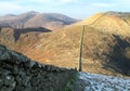 Mourne Wall Between Slieve Donard and Slieve Commedagh, Northern Ireland Royalty Free Stock Photo