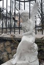 Mourning angel statue in Ternopil, Ukraine Royalty Free Stock Photo