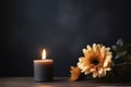 mourning card with flower and candle AI generated