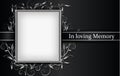 Mourning card with photo frame and 3d floral effect