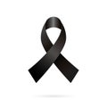 Mourning ribbon. Black awareness tape