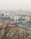 Mourning view of Budapest city and Elizabeth bridge in autumn season Royalty Free Stock Photo