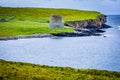 Mousa Broch is the finest preserved example of an Iron Age broch or round tower. It is in the small island of Mousa in Shetland, Royalty Free Stock Photo