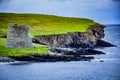 Mousa Broch is the finest preserved example of an Iron Age broch or round tower. It is in the small island of Mousa in Shetland, Royalty Free Stock Photo