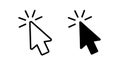Mouse arrow click. Computer mouse pointer icon. Black cursor isolated on white background. Click here. Link web. Internet