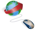 Mouse and arrow globe Royalty Free Stock Photo