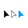 Mouse arrows icons set. Computer mouse click cursor. Mouse click cursor. Vector illustration. Royalty Free Stock Photo