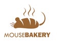 Mouse bakery logo design concept Royalty Free Stock Photo